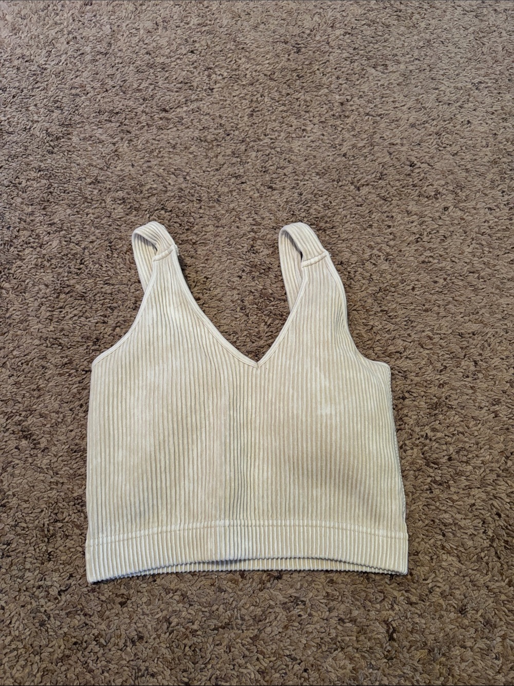 Zenana Ribbed Cream Bralette Brami Padded L/XL
